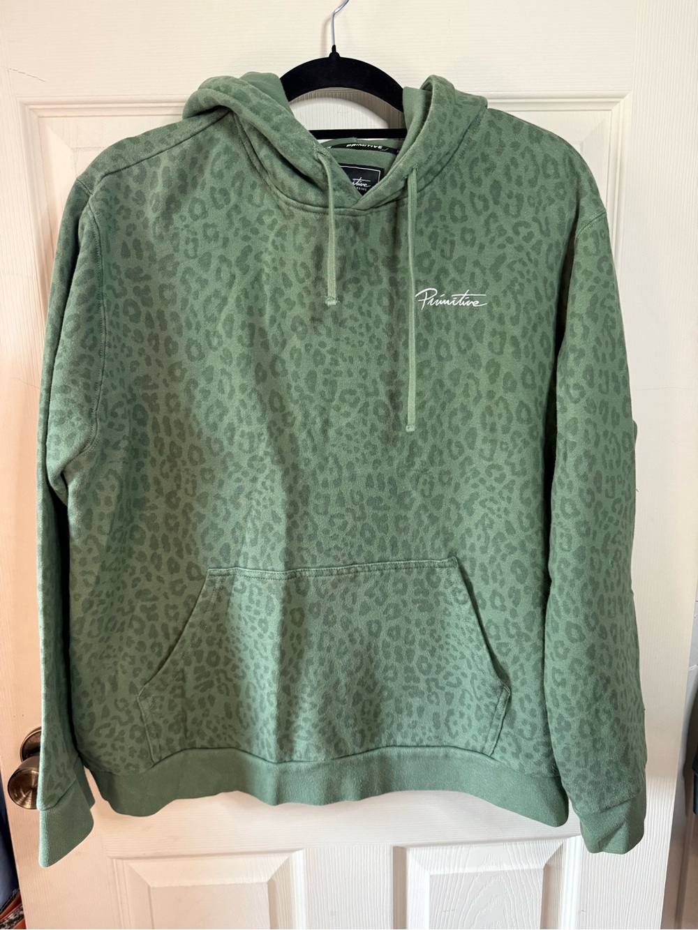 Primitive Skateboarding Charleston Green Leopard Print Hoodie Men’s Large